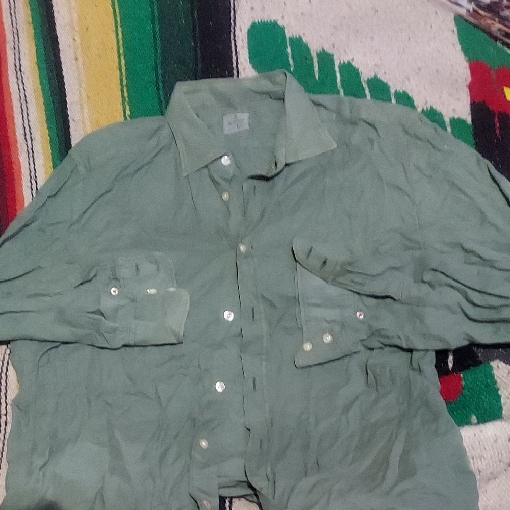 Premium Hi Trending Designer.Comfy Light Weight Sage Green Button Up By Hartford
